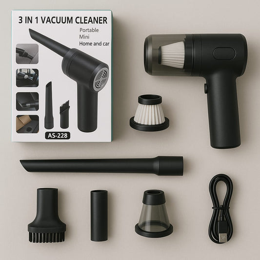 3 in 1 Portable Vacuum Cleaner Duster Blower  Pump Wireless Handheld Clean Microscopic Dust From Car, Home, Computer, Laptop, Flower, Mirror, Vehicle Interior Cleaner